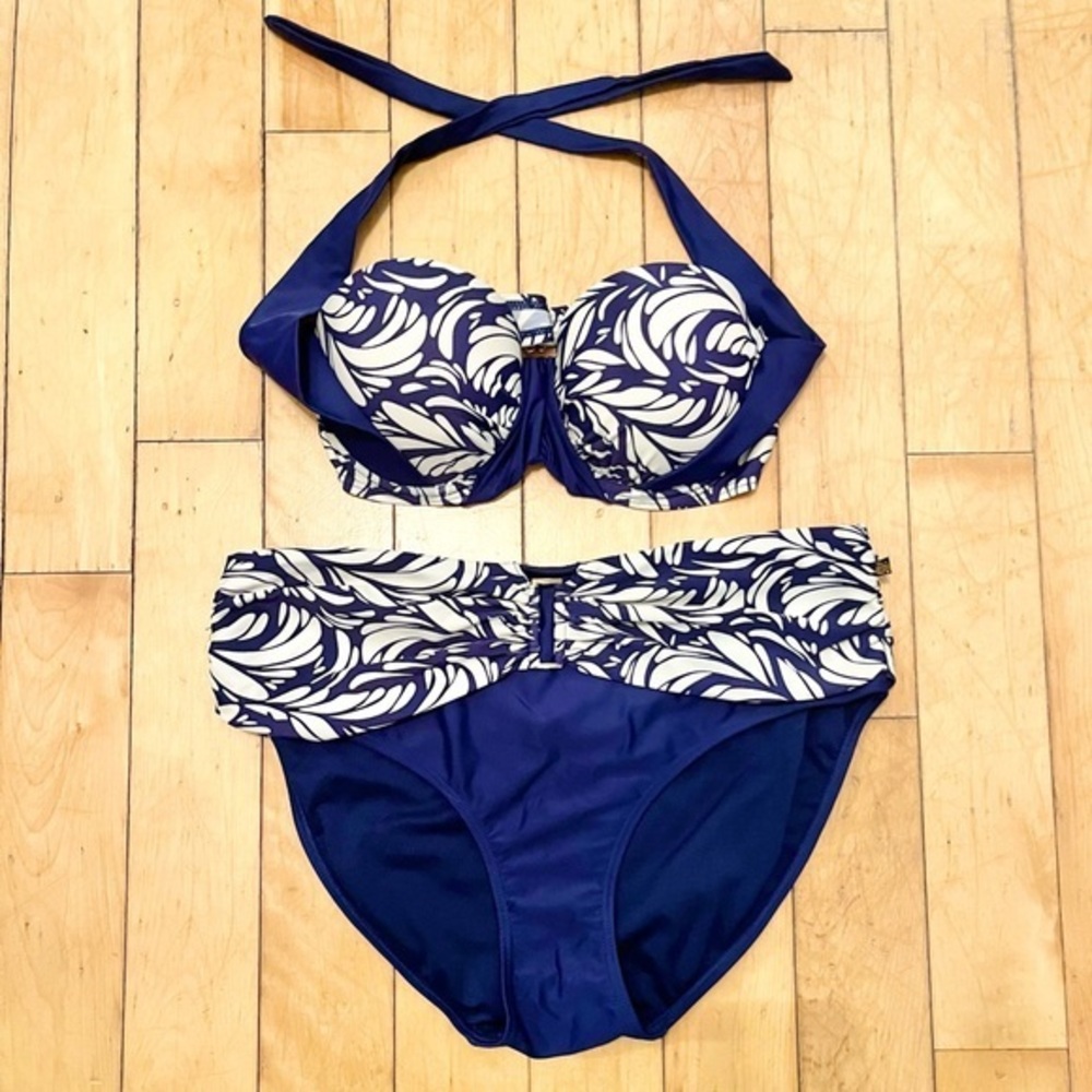 Aqua La Vie en Rose Tropical Bikini Swimsuit Size XL (Bottom) Size Large (Top)